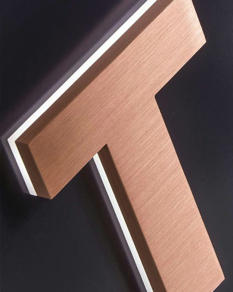 Bronz Satene Paslanmaz Harf Tabela